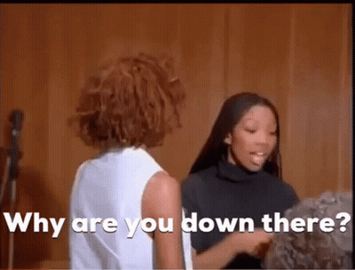 Two Women One Asking Why Are You Down There GIF