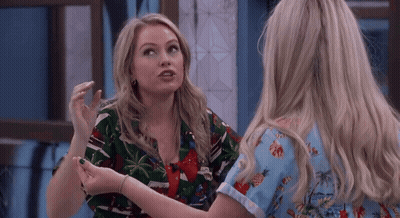 Two Women One In Blue Pineapple Shirt GIF