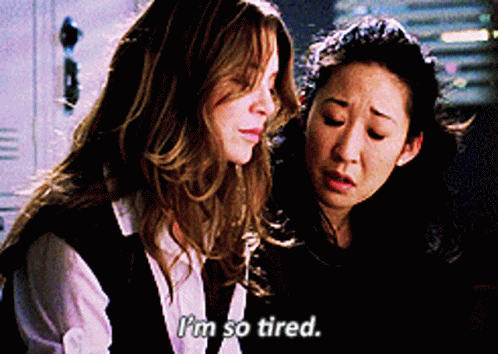 Two Women One Saying I'm So Tired GIF