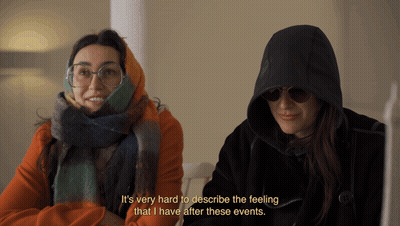 Two Women One Saying It's Very Hard To Describe The Feeling GIF