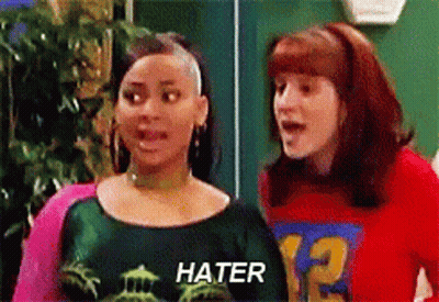 Two Women One Wearing Hater T-Shirt GIF