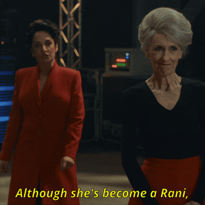 Two Women Saying Although She's Become A Rani GIF