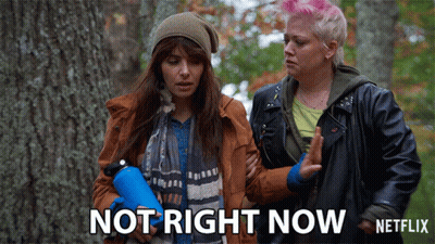 Two Women Saying Not Right Now GIF