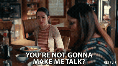 Two Women Sitting At Table GIF