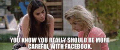 Two Women Sitting With Facebook Warning GIF