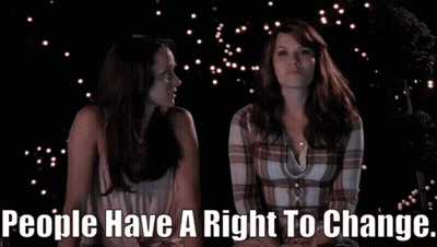 Two Women Sitting With People Have A Right To Change GIF