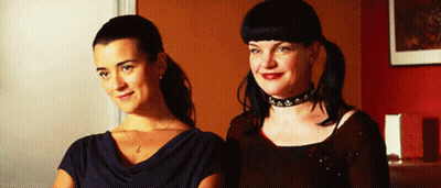 Two Women Smiling Together GIF