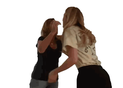 Two Women Standing Next To Each Other Sticker