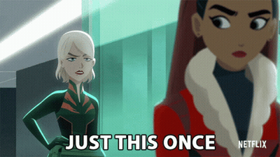 Two Women Standing With Just This Once GIF