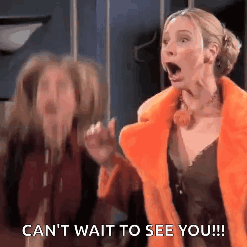 Two Women Standing With Mouths Open One Screaming GIF