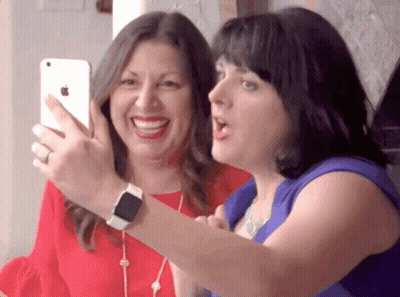Two Women Taking Selfie With IPhone GIF