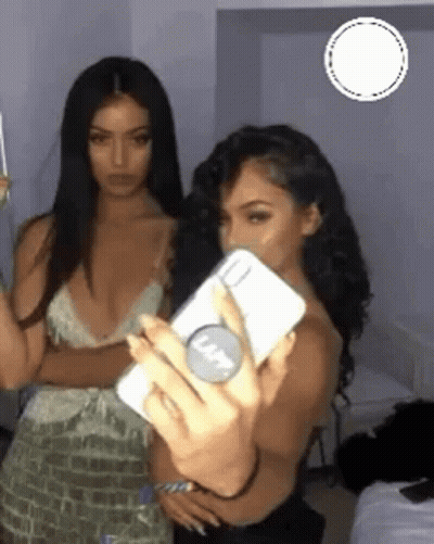 Two Women Taking Selfie GIF