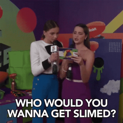 Two Women Talking About Getting Slimed GIF
