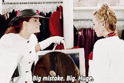 Two Women Talking In Store Saying Big Mistake Big Huge GIF