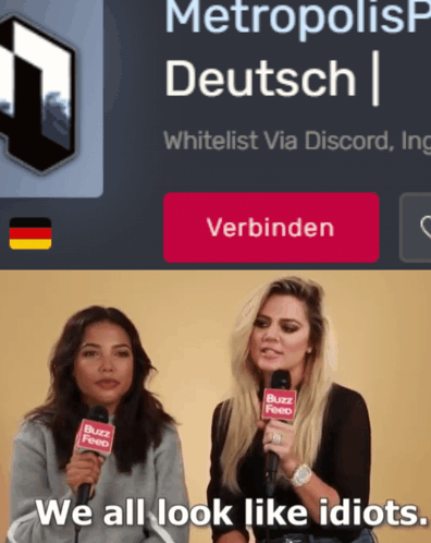 Two Women Talking Into Microphones With The Words We All Look Like Idiots On The Bottom GIF