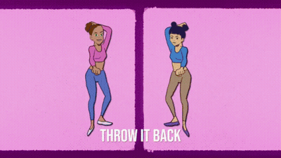Two Women Throw It Back GIF