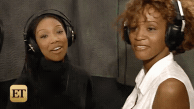Two Women With Headphones And Et Sticker GIF