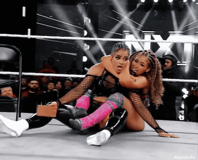 Two Women Wrestling In NXT Ring GIF
