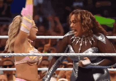Two Women Wrestling In Ring GIF