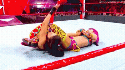 Two Women Wrestling In Ring GIF