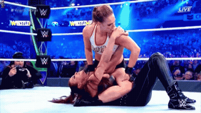 Two Women Wrestling In Ring GIF
