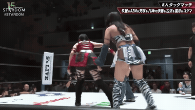 Two Women Wrestling Ring Live Sign GIF