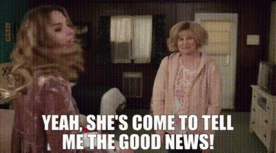 Two Women Yeah She's Come To Tell Me The Good News GIF