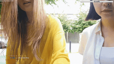 Two Women Yellow Sweater Sitting GIF