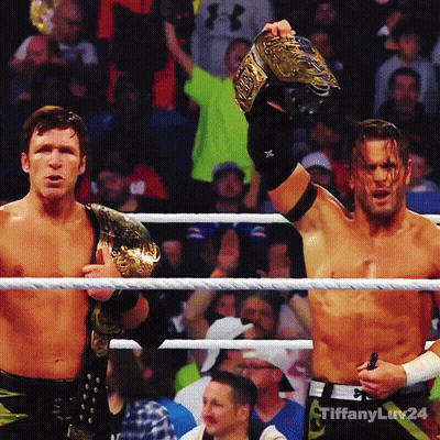 Two Wrestlers In A Ring With The Words Tiffany Lux24 On The Bottom Left GIF