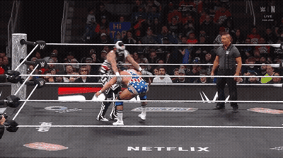 Two Wrestlers In Ring With Netflix GIF