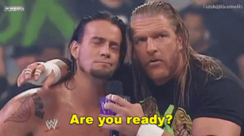 Two Wrestlers One Asking If Ready GIF