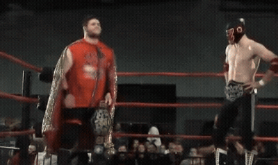 Two Wrestlers One Mask With Letter O GIF