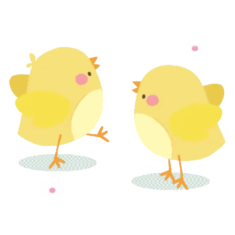 Two Yellow Chickens With Pink Faces Sticker
