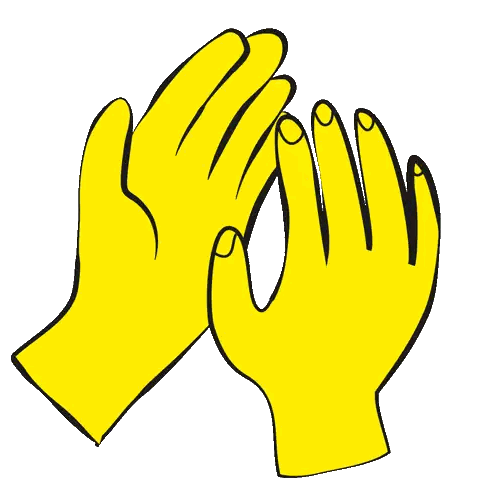 Two Yellow Hands Clapping Sticker