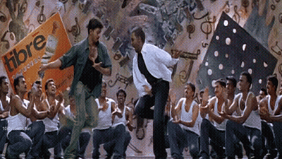 Two Young Men Dancing In Front Of Mirror GIF