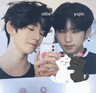 Two Young Men Taking Selfie Ollie And Yujin GIF