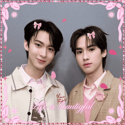 Two Young Men With Pink Bows Life Is Beautiful GIF