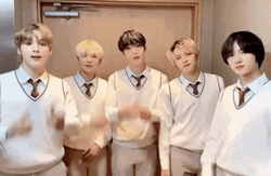 TXT Boy Band Heart Sign GIF