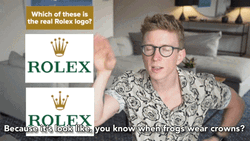 Tyler Oakley Talking About Rolex Logo GIF