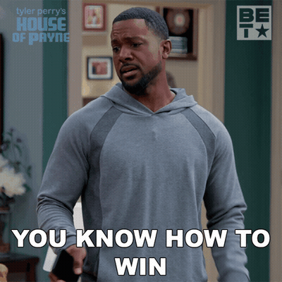 Tyler Perry 'S House Of Payne Shows A Man Holding A Cell Phone And Says " You Know How To Win " GIF