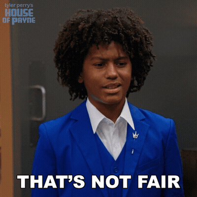 Tyler Perry 'S House Of Payne Shows A Young Man In A Blue Suit Saying " That 'S Not Fair " GIF