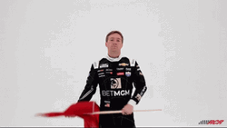 Tyler Reddick Waves Red Flag GIF