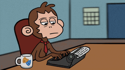 Typewriter Bored Monkey Typing