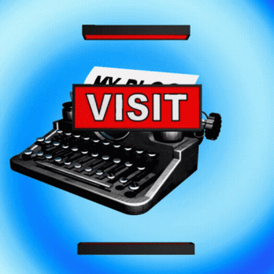 Typewriter With Red Sign Saying Visit GIF