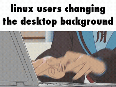 Typing on Laptop Linux Users Changing Desktop Background