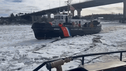 U.S Coast Guard On The Ice Water GIF