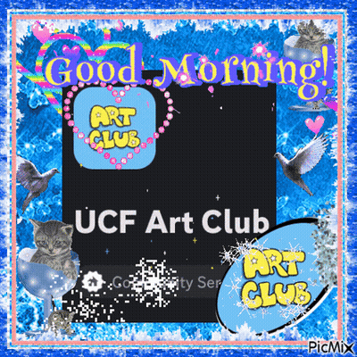 UCF Art Club On Blue And Pink Background GIF