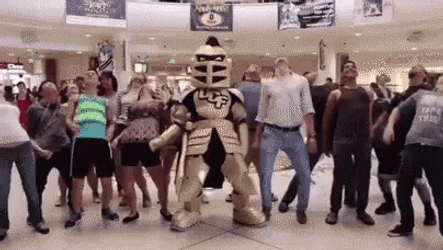 Ucf Knightro With People Dancing GIF