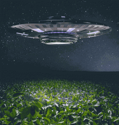 Ufo Spaceship Floating Standby  GIF