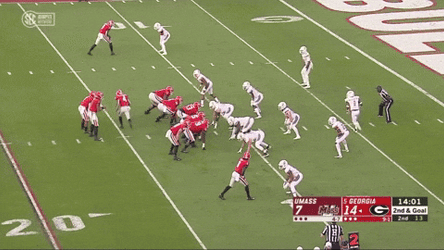 Uga Bulldogs Football Team Playing Against UMass Minutemen GIF
